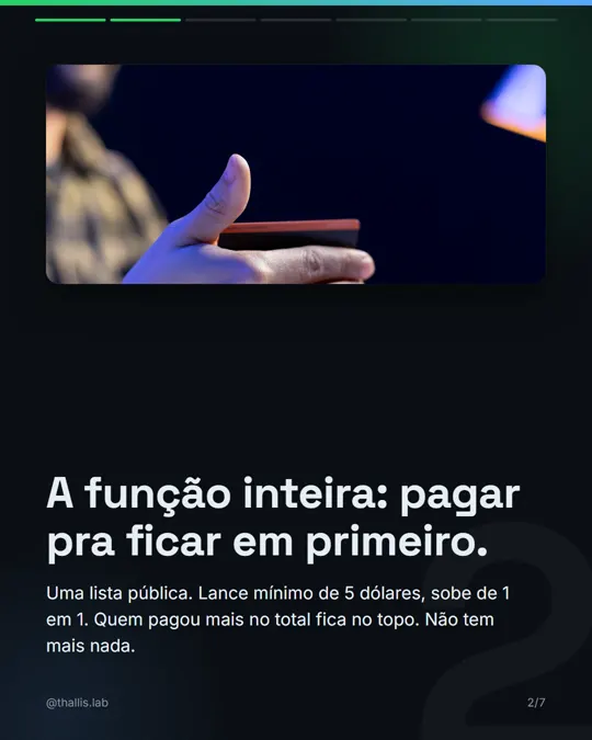 Segunda tela do carrossel, com o aviso publicado no topo do site